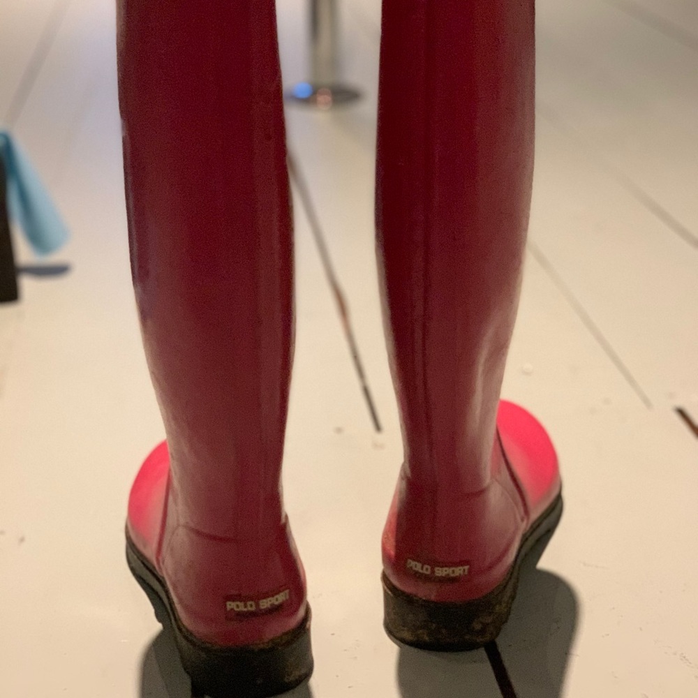 Cute pink rain boots